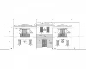 C. Gables. Duplex Addition.Front Facade