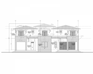 C. Gables. Duplex Addition.Rear Facade